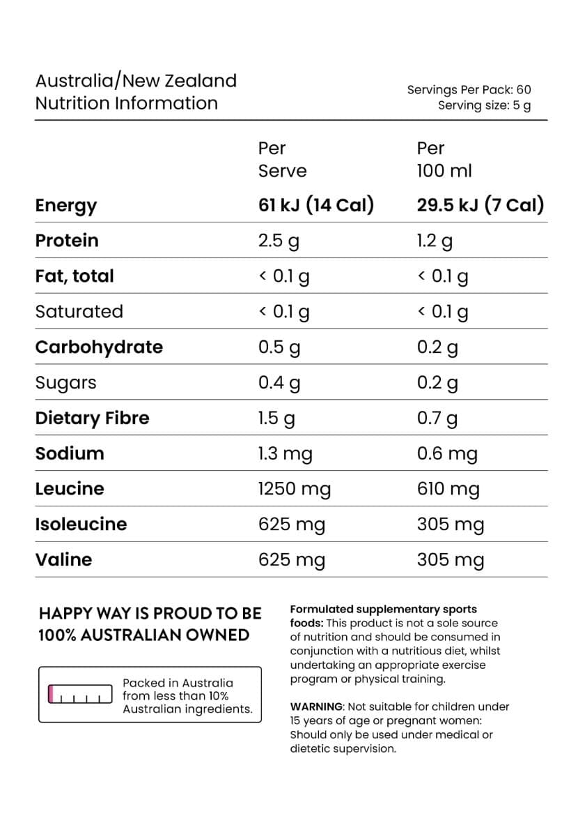 Thumbnail Happy Way Bcaa Powder Raspberry 300g