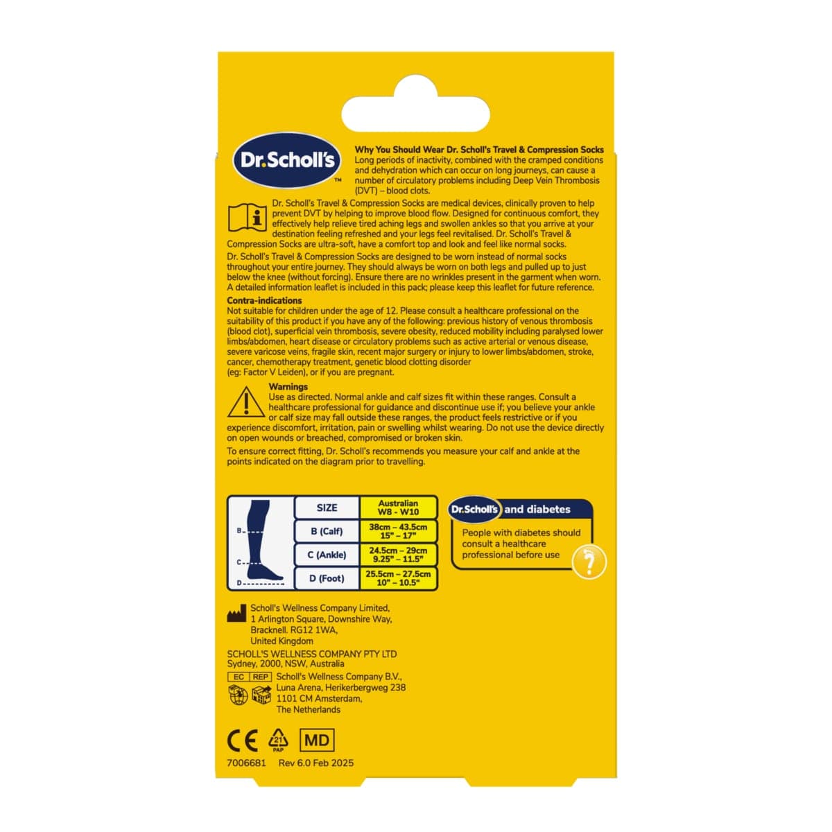 Thumbnail Scholl Travel & Compression Socks Natural Size AU W8-W10 -1 Pair