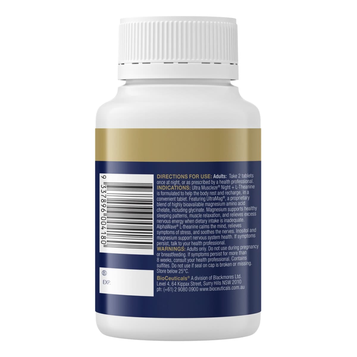Thumbnail Bioceuticals Ultra Muscleze Night + L Theanine 60 Tablets