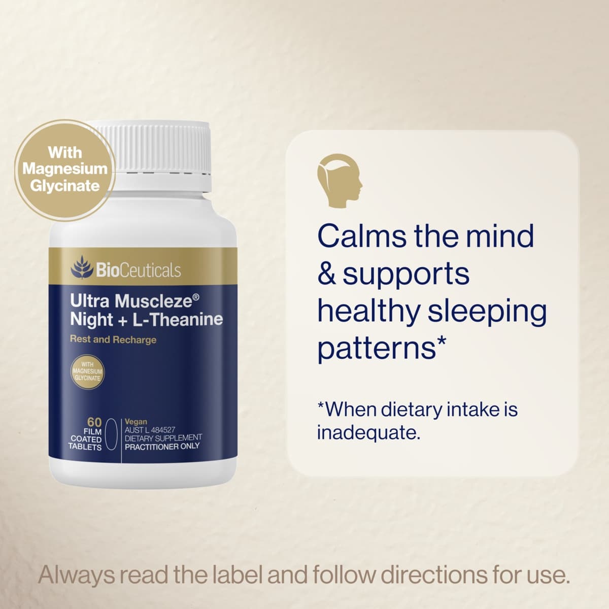 Thumbnail Bioceuticals Ultra Muscleze Night + L Theanine 60 Tablets