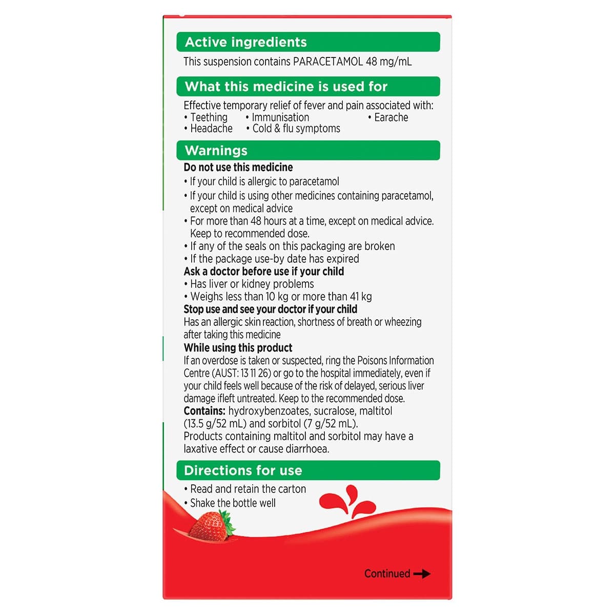 Thumbnail Panadol Children Suspension 5-12 Years Colour & Sugar Free Strawberry 200ml
