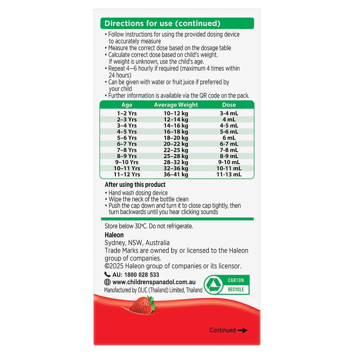 Thumbnail Panadol Children Suspension 5-12 Years Colour & Sugar Free Strawberry 200ml