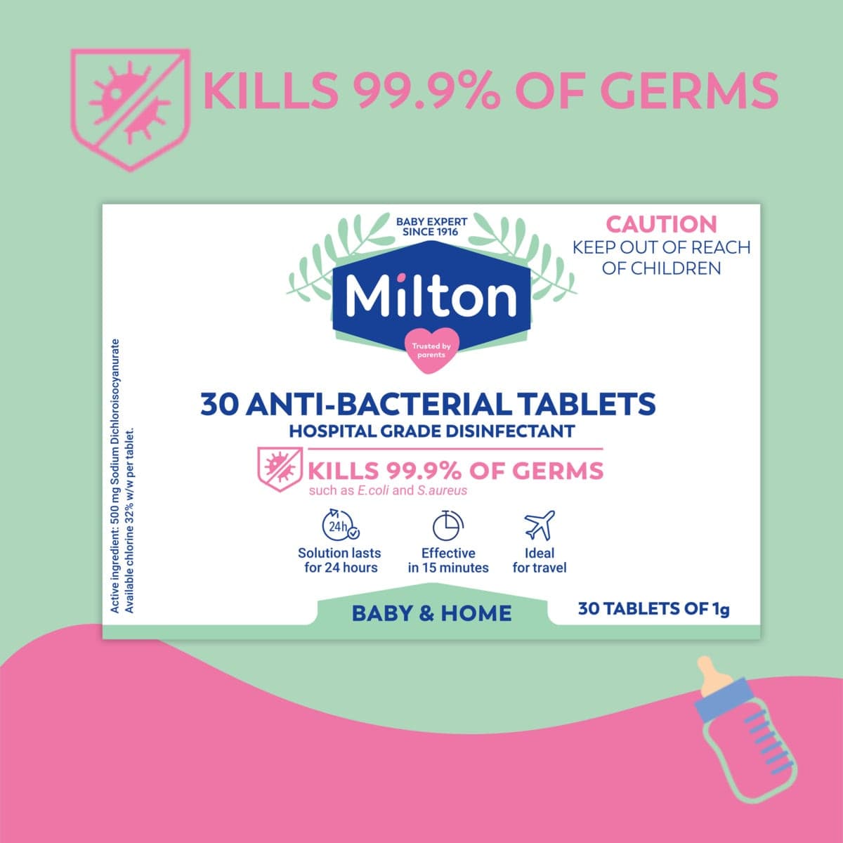 Thumbnail Milton Antibacterial Sterilising Tablets 30 Pack