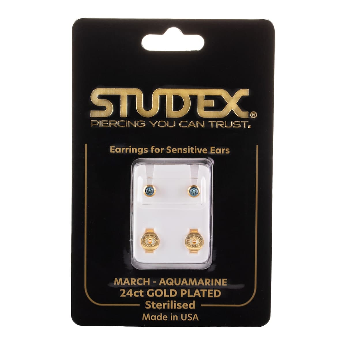 Studex Regular Birthstone March Gold Stud Earring 1 Pair