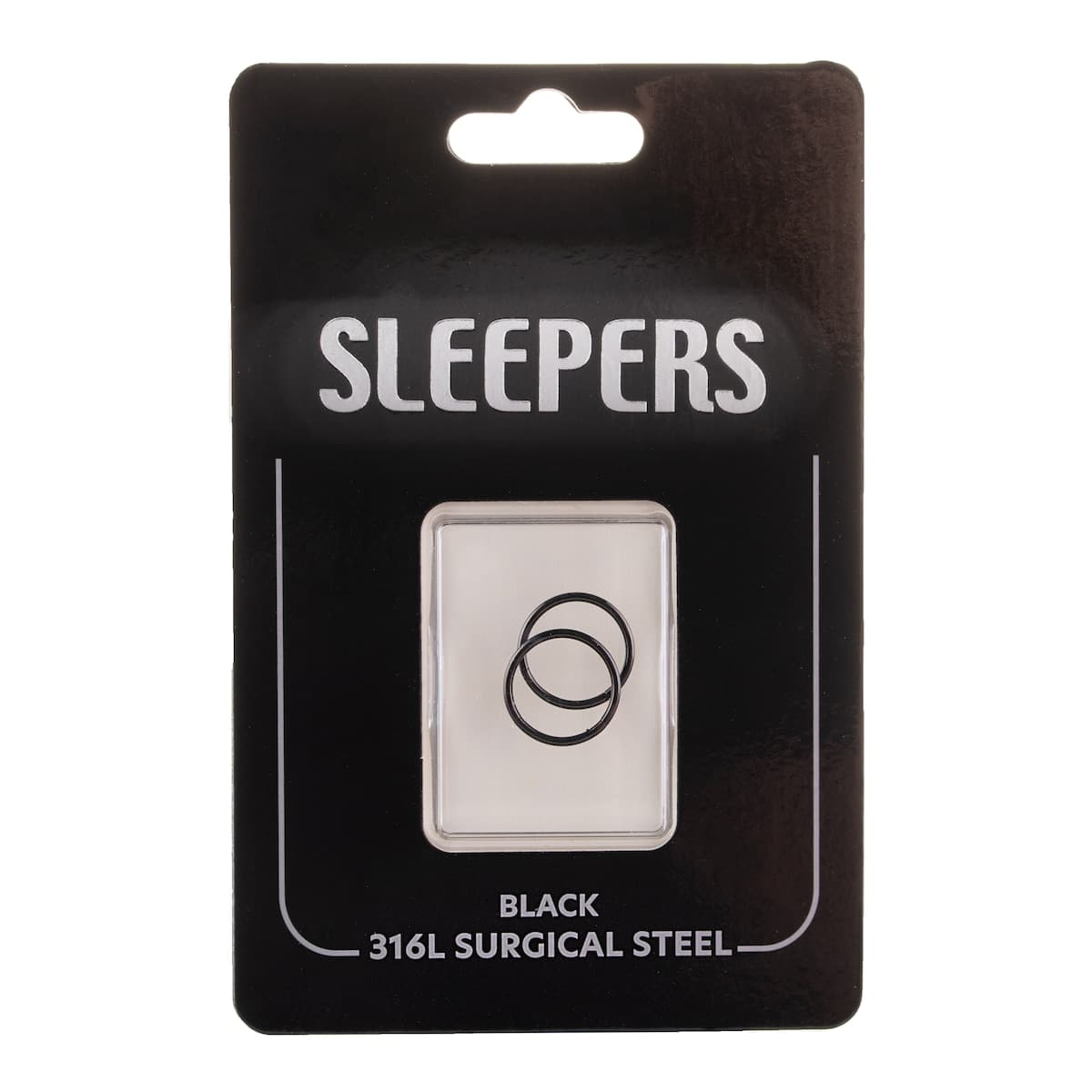 Studex Plain Sleeper Earring Black 12mm - 1 Pair