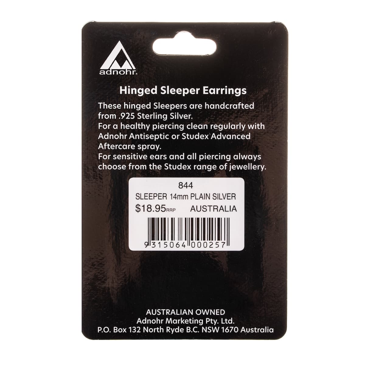 Thumbnail Studex Plain Medium 14mm Sleeper Earring Silver 1 Pair