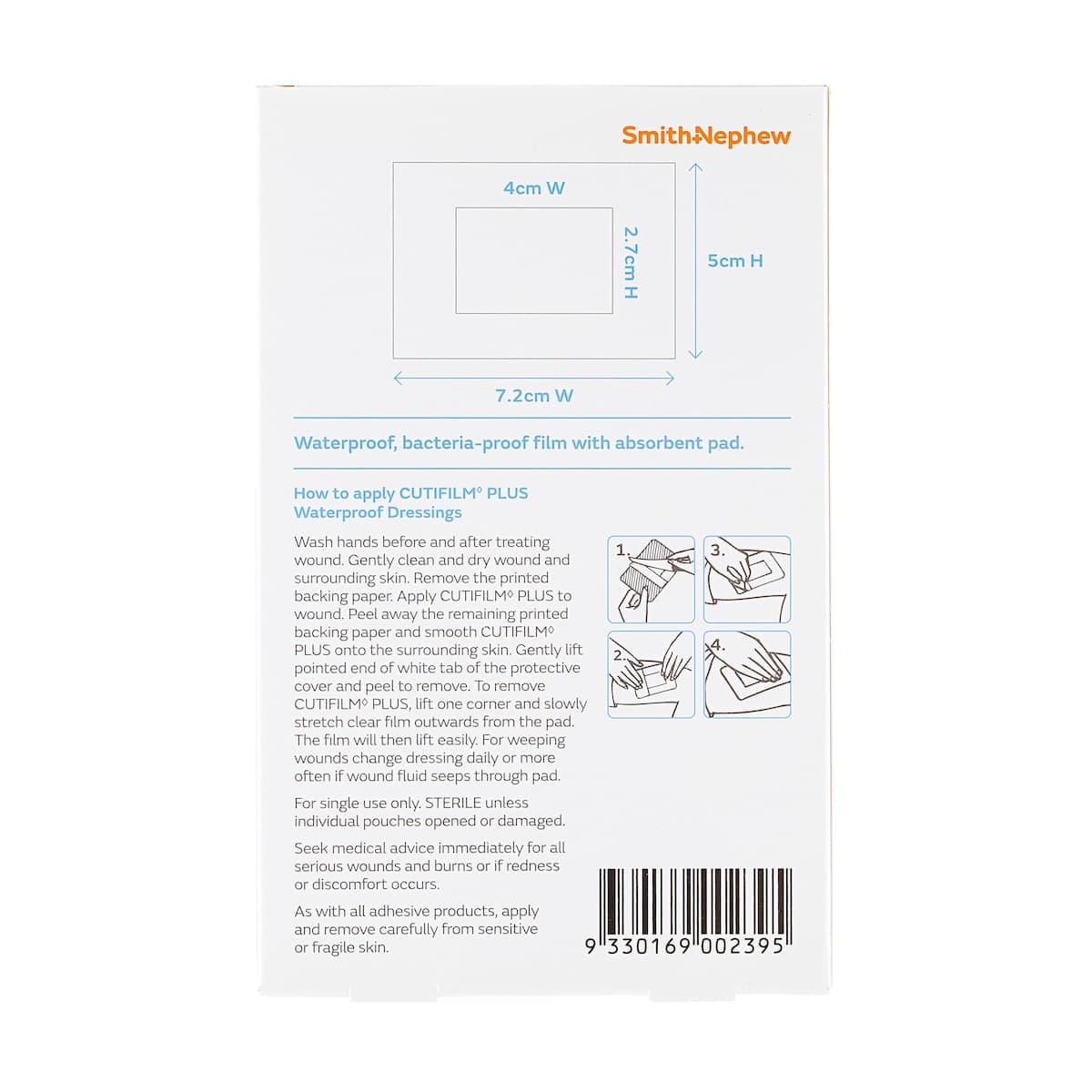 Thumbnail Cutifilm Plus Waterproof Dressing White 7.2cm x 5cm 5 Pack
