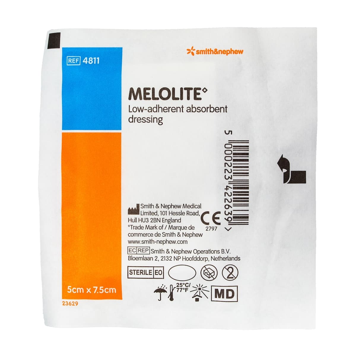 Melolite Low Adherent Absorbent Dressing 7.5cm x 5cm Single