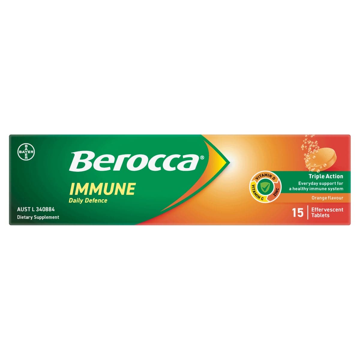 Thumbnail Berocca Immune Effervescent Tablets Orange 15 Pack