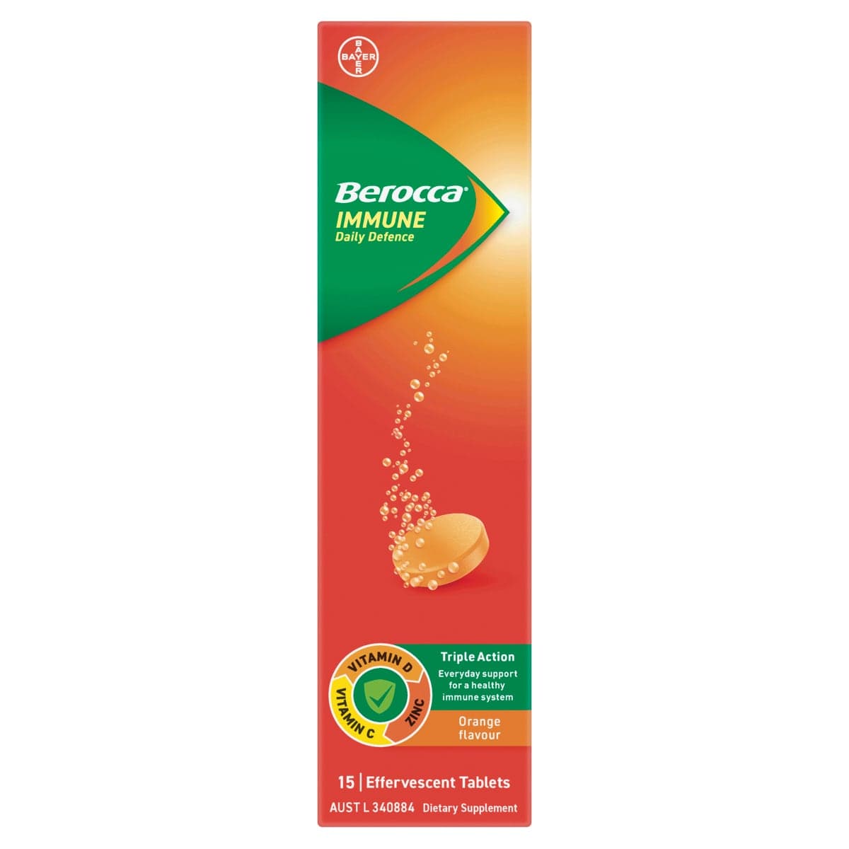 Thumbnail Berocca Immune Effervescent Tablets Orange 15 Pack