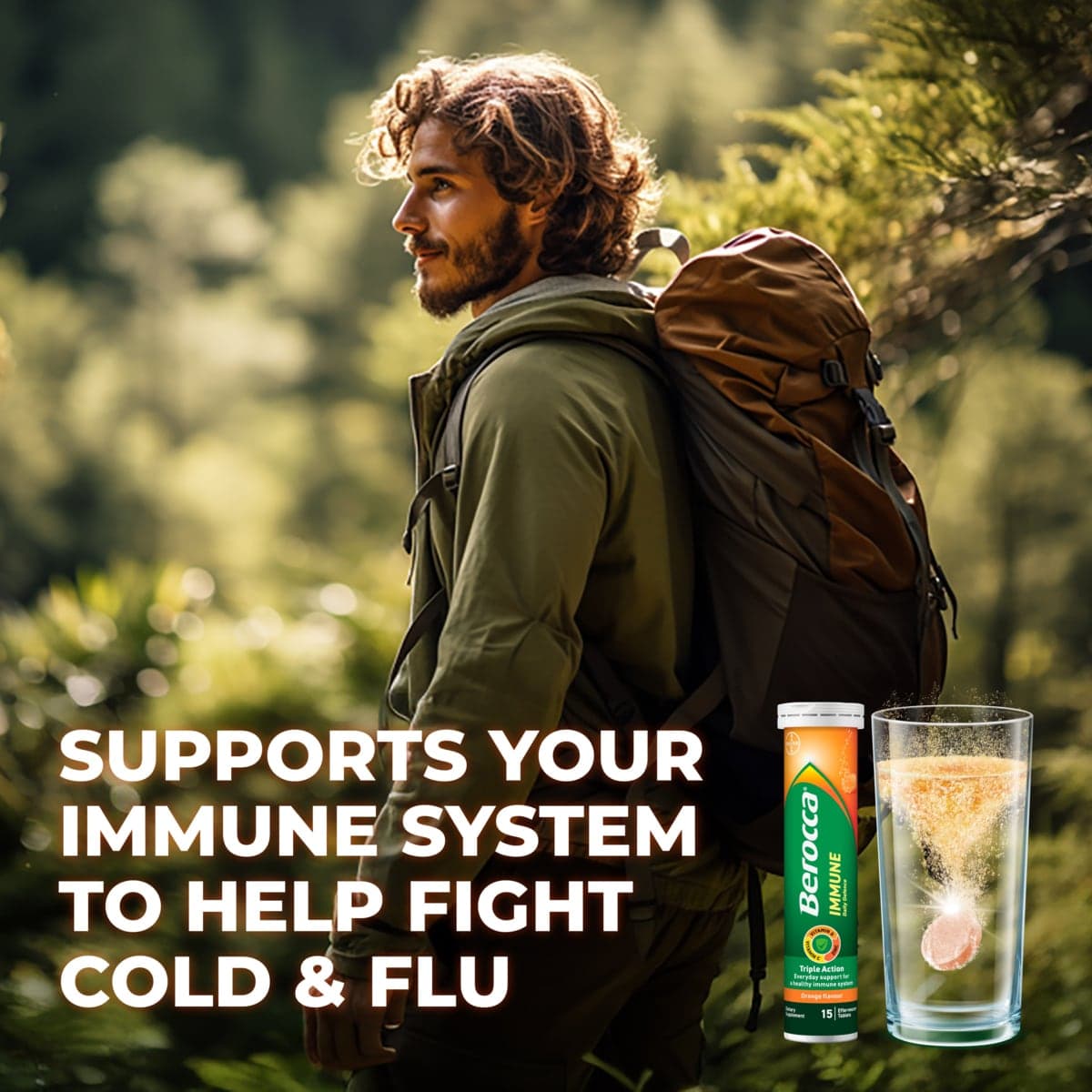 Thumbnail Berocca Immune Effervescent Tablets Orange 15 Pack