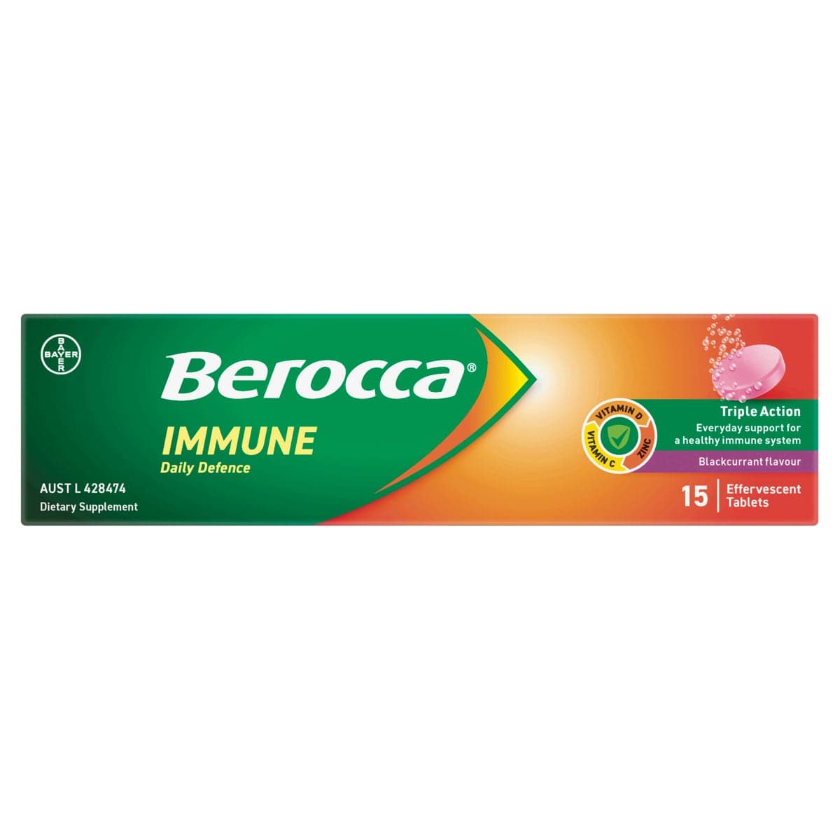 Thumbnail Berocca Immune Effervescent Tablets Blackcurrant 15 Pack