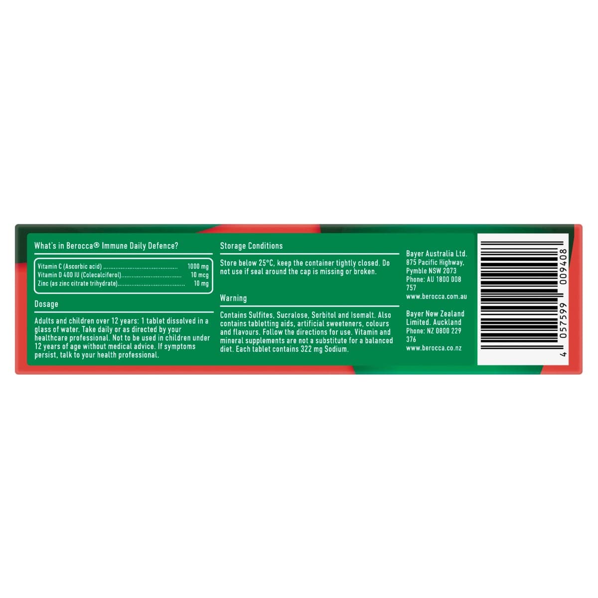Thumbnail Berocca Immune Effervescent Tablets Blackcurrant 15 Pack