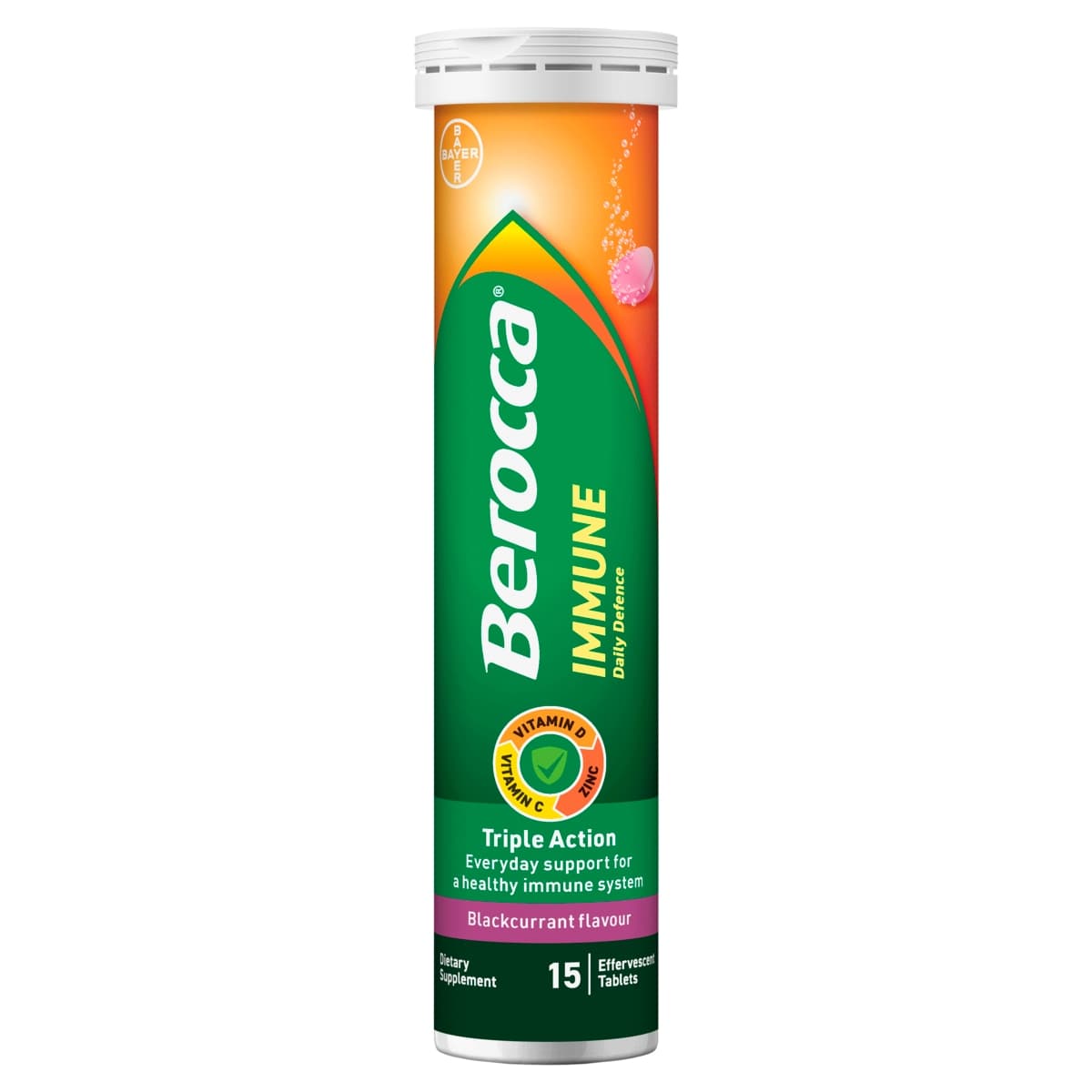 Thumbnail Berocca Immune Effervescent Tablets Blackcurrant 15 Pack
