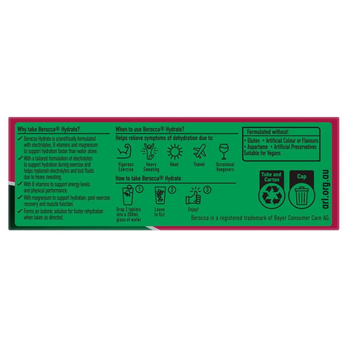 Thumbnail Berocca Hydrate Electrolyte Effervescent Tablets Raspberry Blackcurrant 20 Pack
