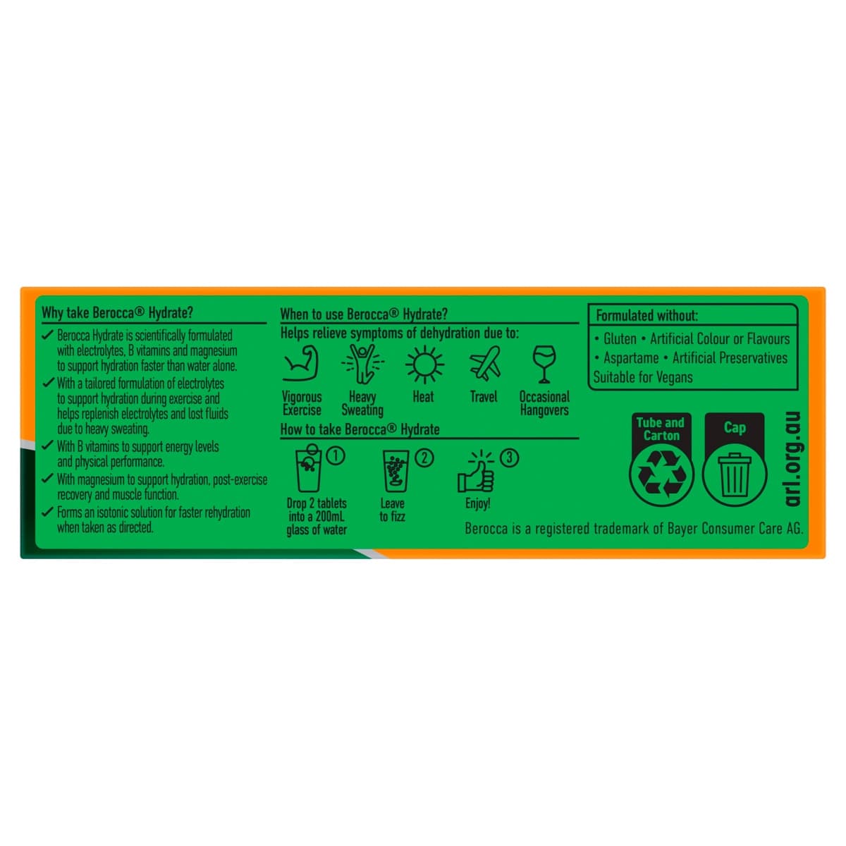 Thumbnail Berocca Hydrate Electrolyte Effervescent Tablets Orange 20 Pack