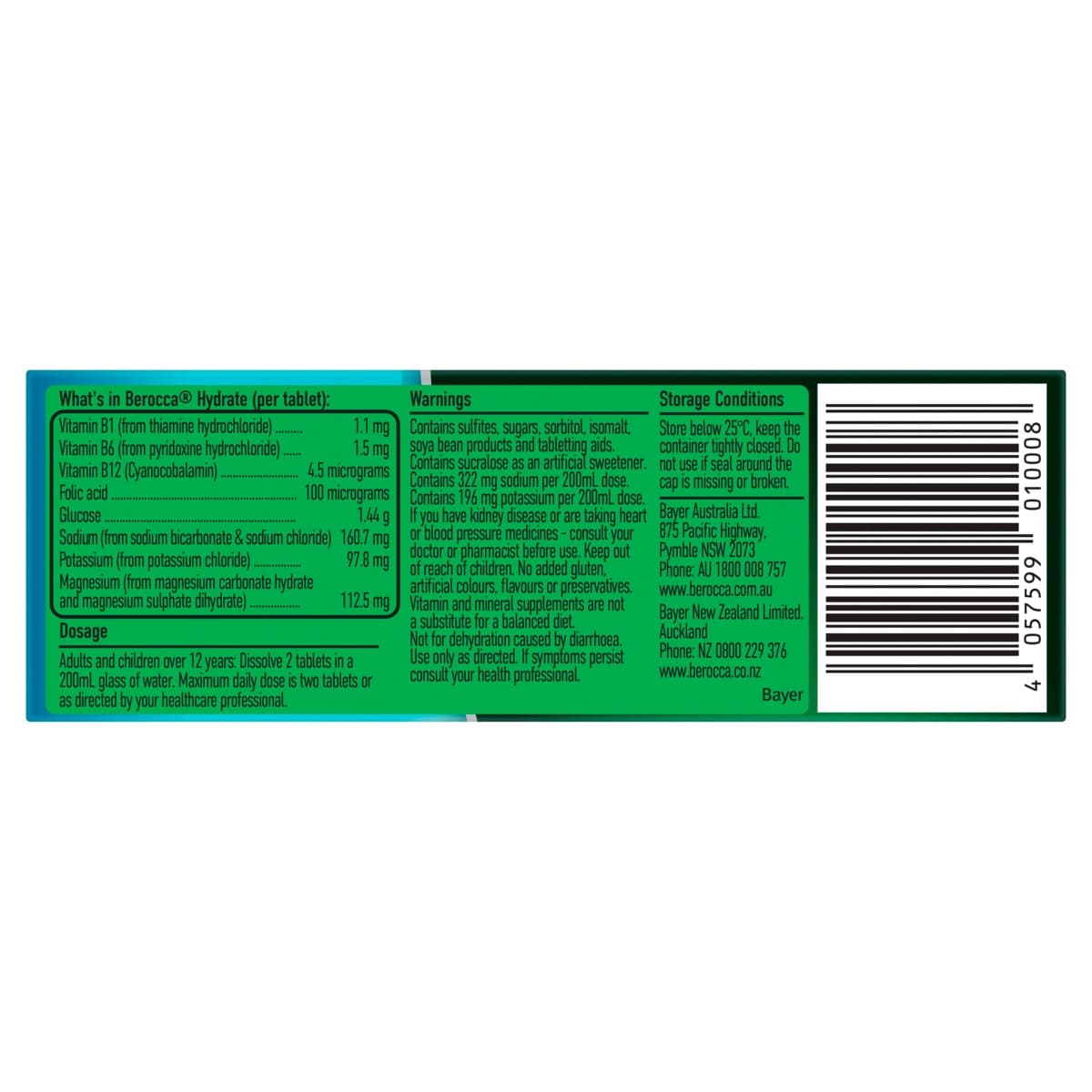 Thumbnail Berocca Hydrate Electrolyte Effervescent Tablets Orange 20 Pack