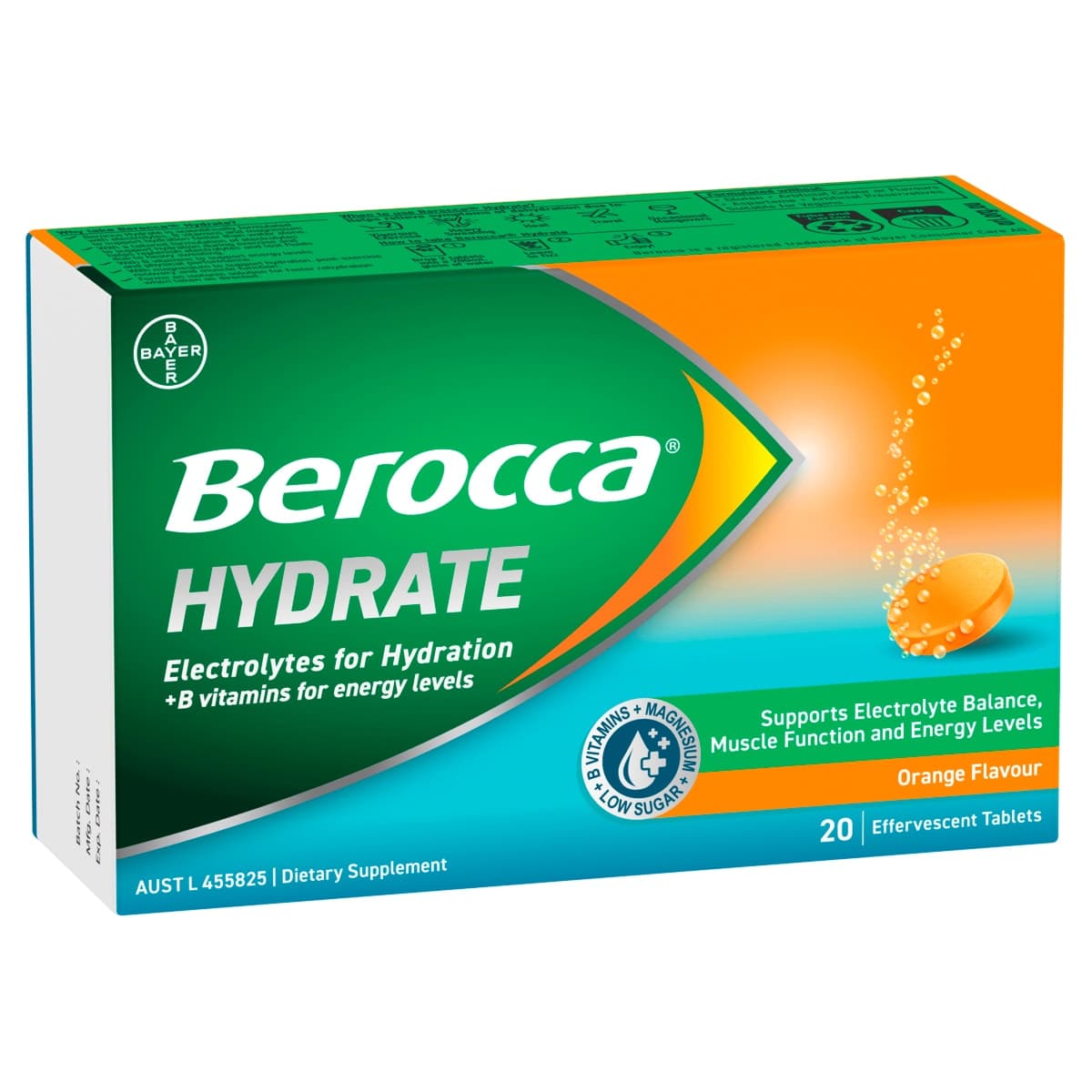 Thumbnail Berocca Hydrate Electrolyte Effervescent Tablets Orange 20 Pack
