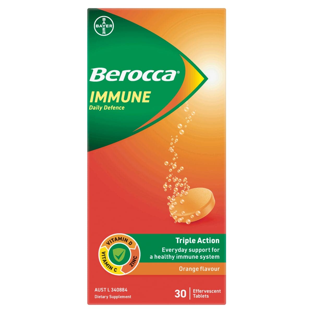 Thumbnail Berocca Immune Effervescent Tablets Orange 30 Pack