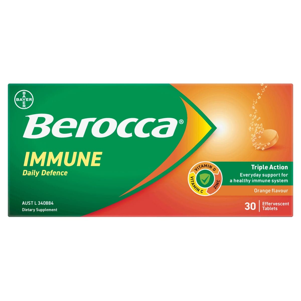 Thumbnail Berocca Immune Effervescent Tablets Orange 30 Pack
