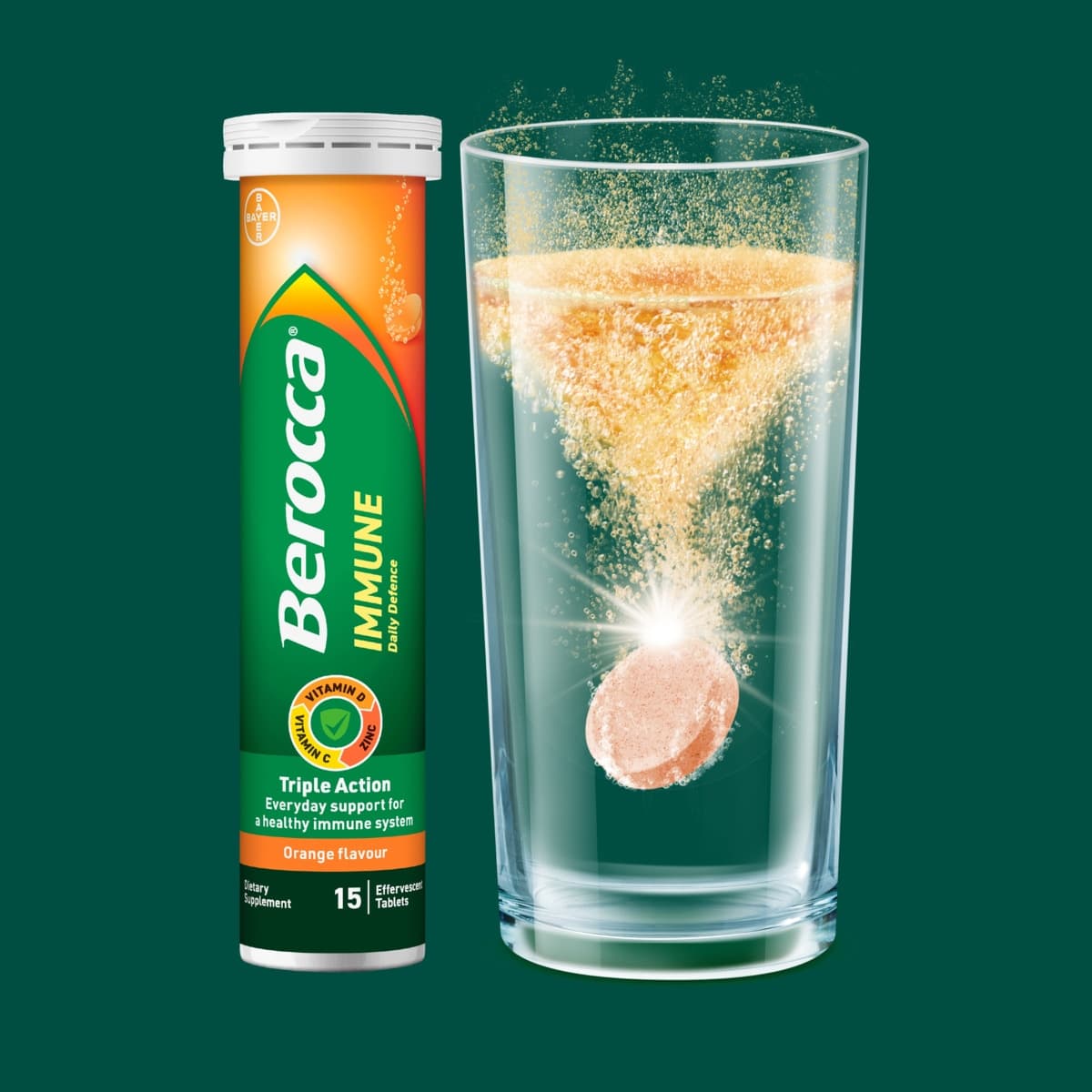 Thumbnail Berocca Immune Effervescent Tablets Orange 30 Pack