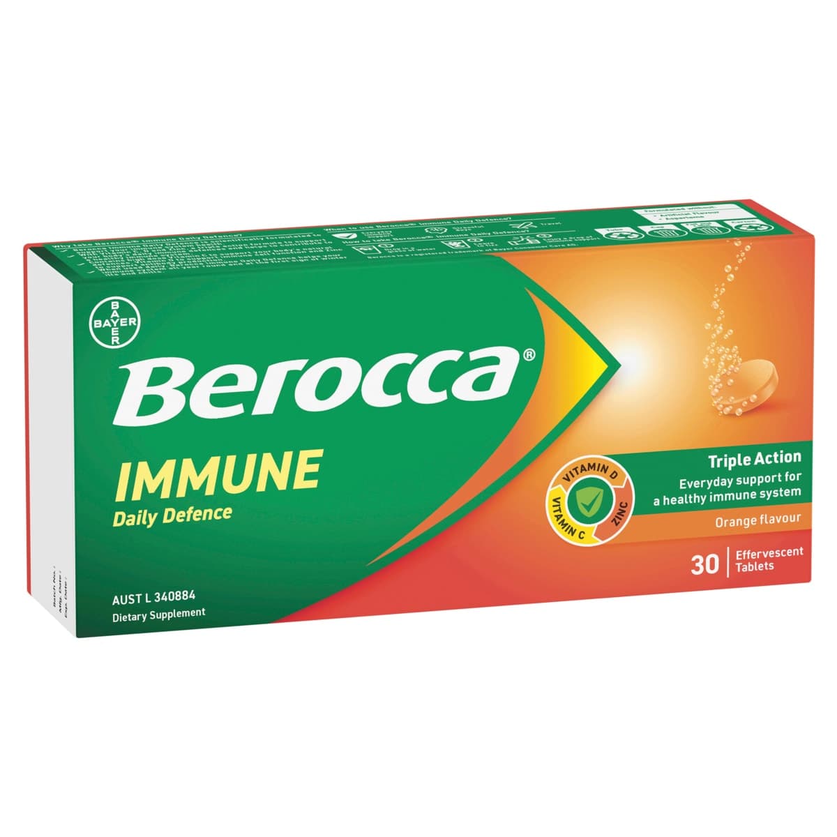 Thumbnail Berocca Immune Effervescent Tablets Orange 30 Pack