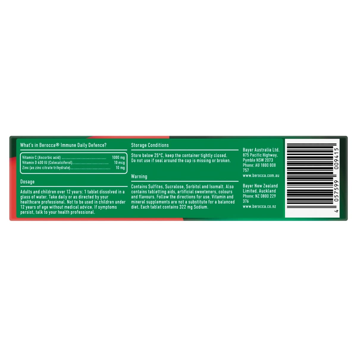 Thumbnail Berocca Immune Effervescent Tablets Blackcurrant 30 Pack