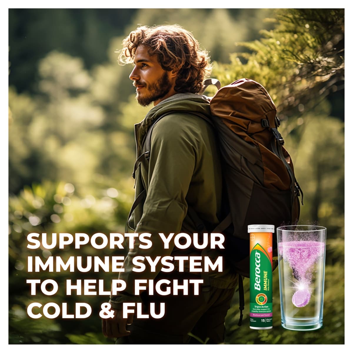 Thumbnail Berocca Immune Effervescent Tablets Blackcurrant 30 Pack