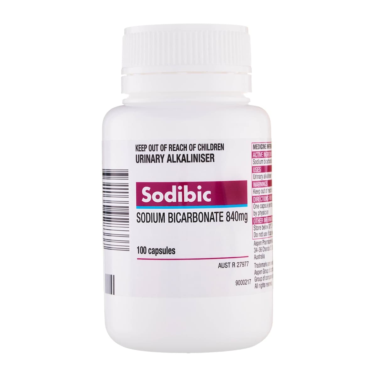 Sodibic Sodium Bicarbonate 840mg 100 Capsules