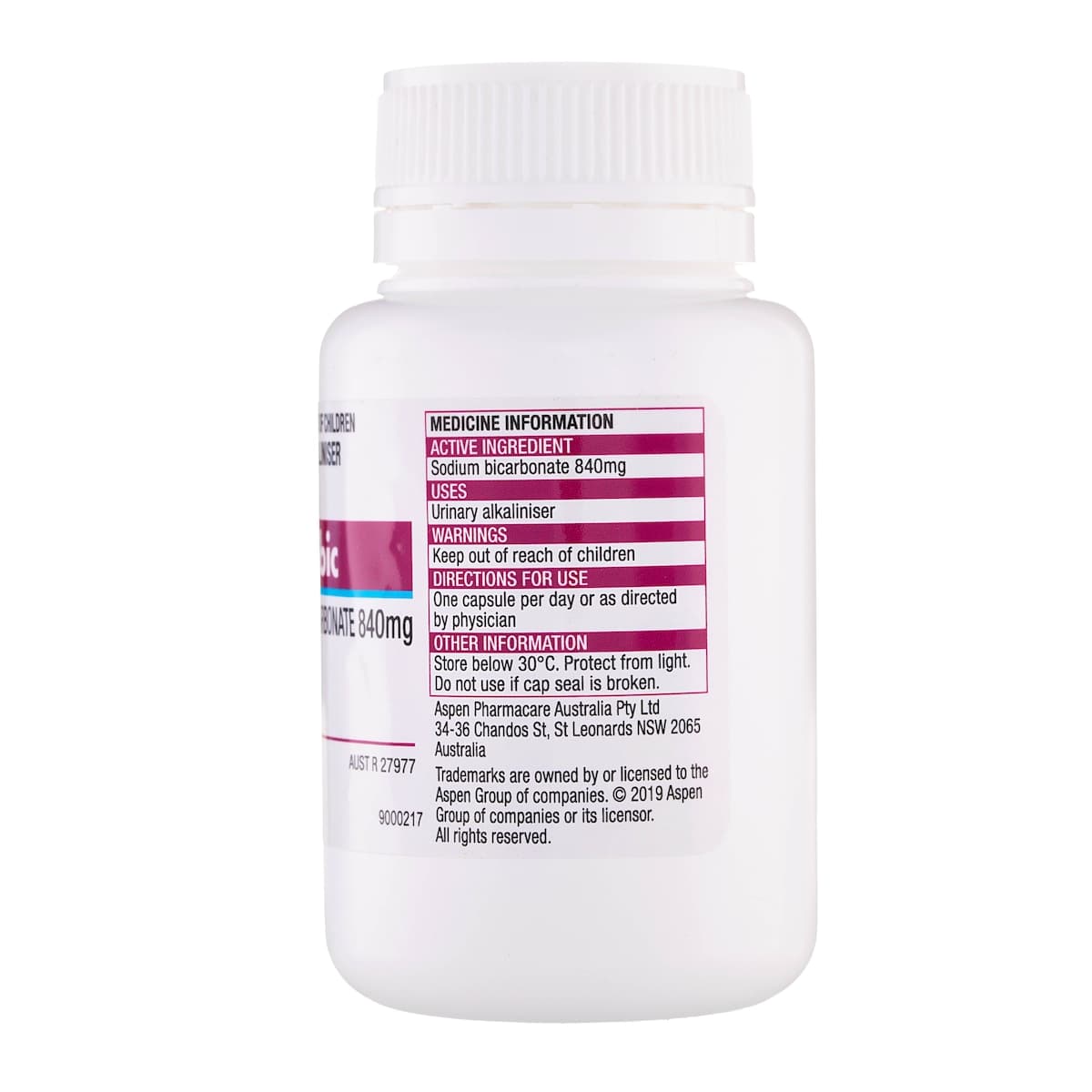 Thumbnail Sodibic Sodium Bicarbonate 840mg 100 Capsules