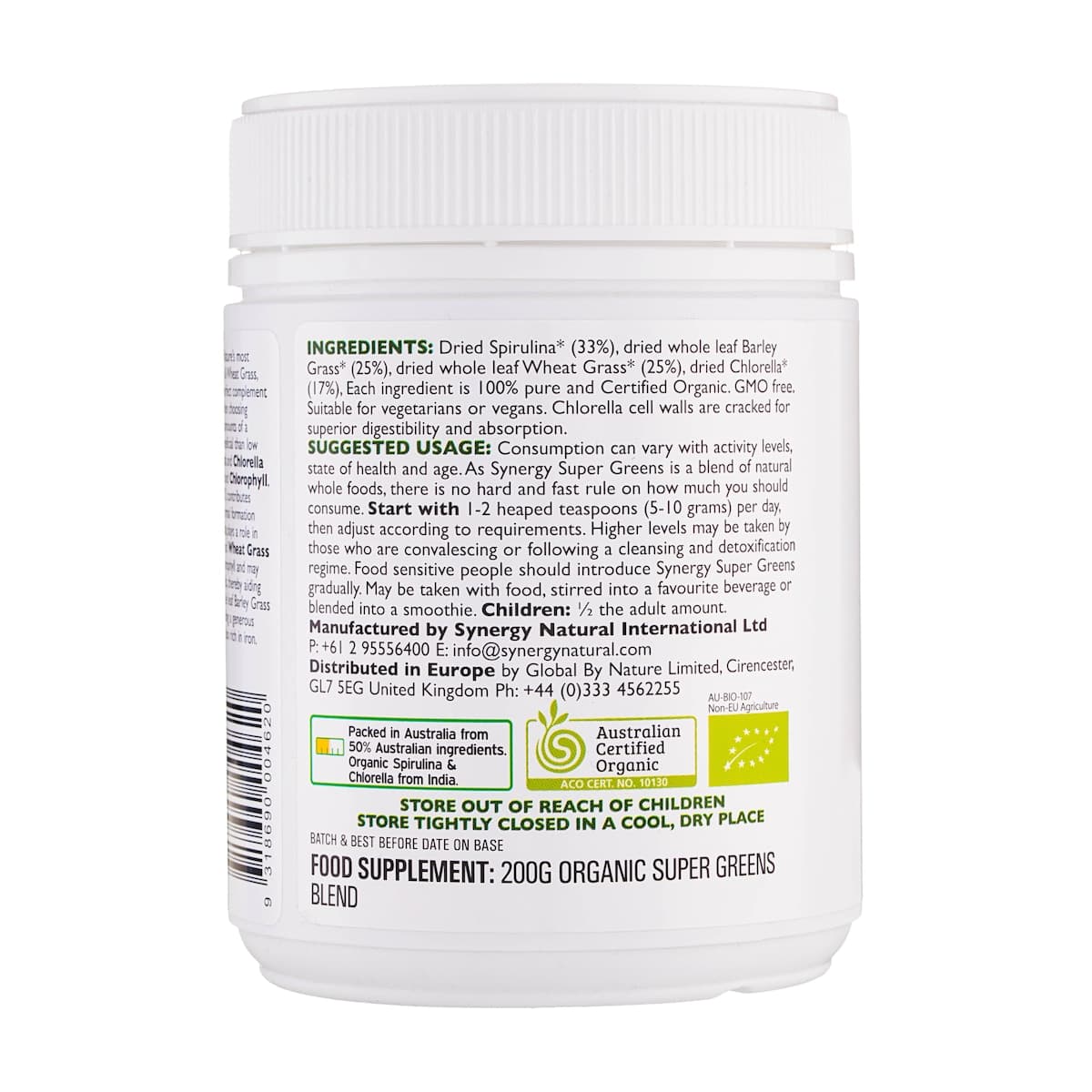 Thumbnail Synergy Natural Organic Super Greens Powder 200g