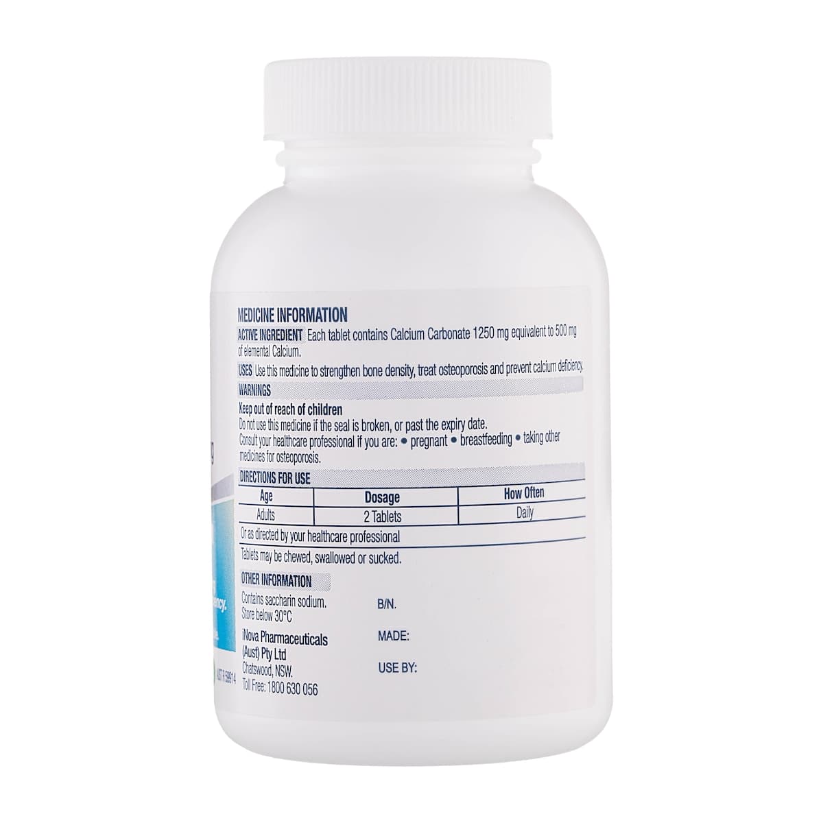 Thumbnail Cal Sup Chewable Calcium Tablets Spearmint 500mg 60 Pack