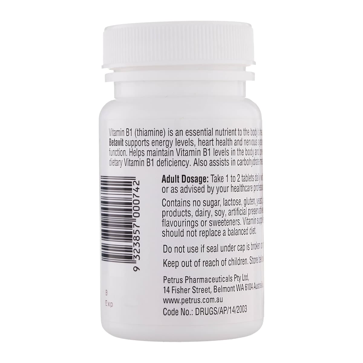 Thumbnail Betavit Vitamin B1 100 Tablets