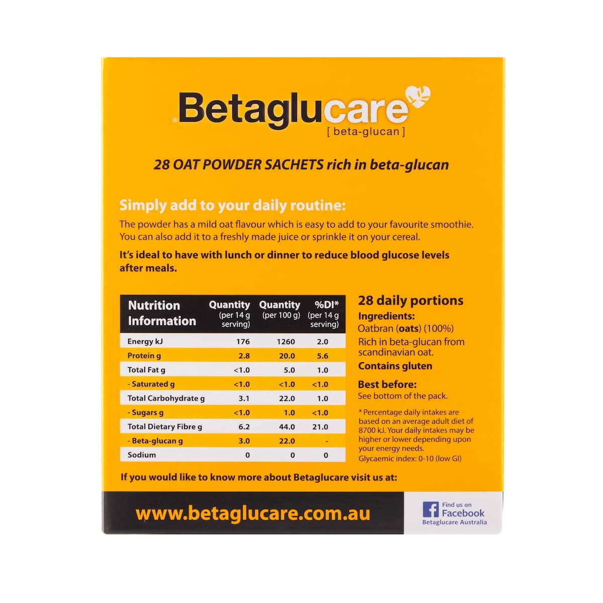 Thumbnail Betaglucare Oat Powder Sachets 28 x 14g Sachets