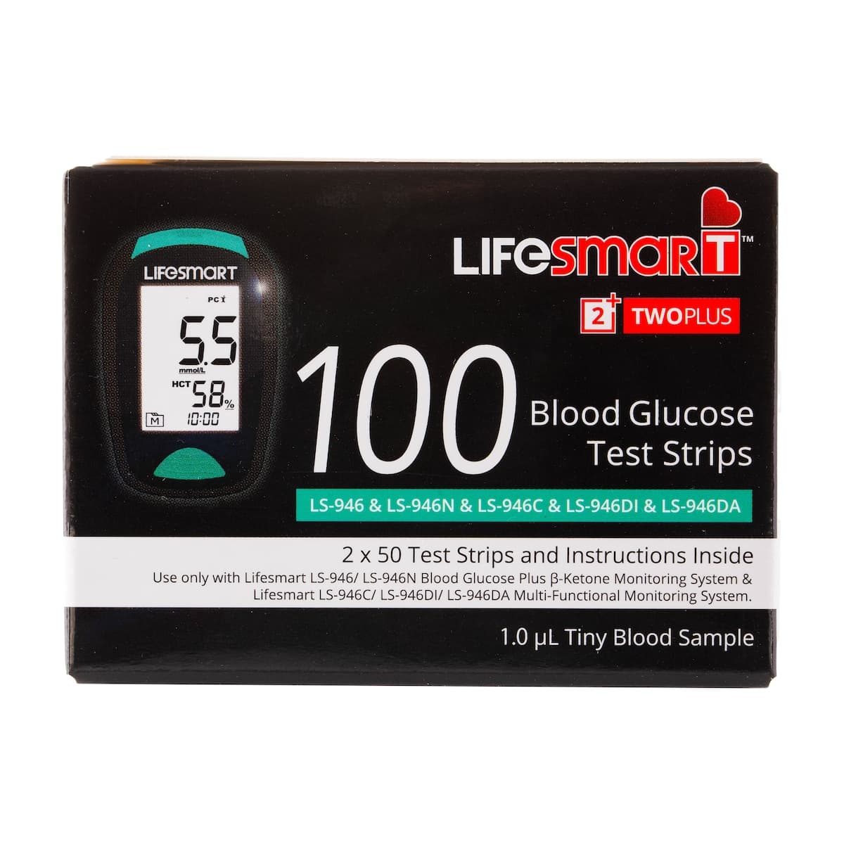 Thumbnail LifeSmart TwoPlus Blood Glucose Test Strips 100 Pack
