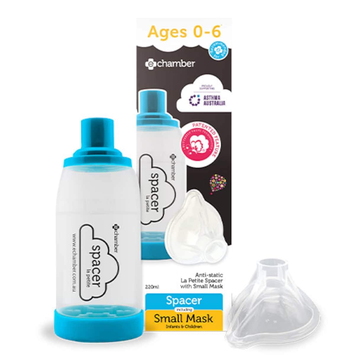 Thumbnail e-chamber La Petite Asthma Spacer + Small Mask