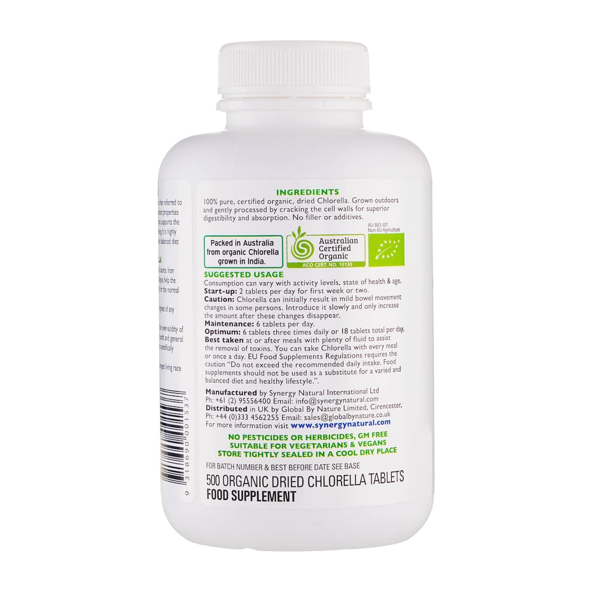 Thumbnail Synergy Natural Organic Chlorella 500 Tablets