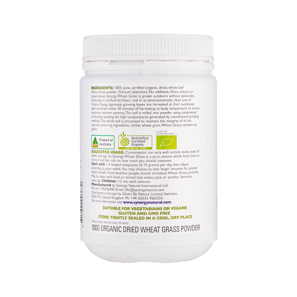 Thumbnail Synergy Natural Organic Wheat Grass Powder 500g