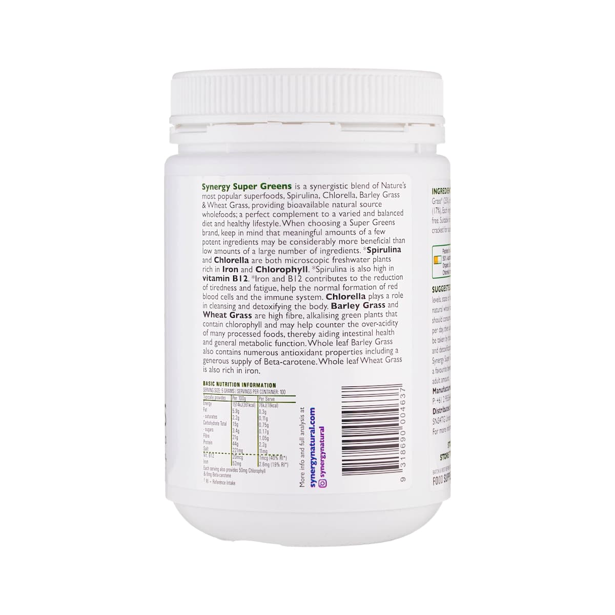 Thumbnail Synergy Natural Organic Super Greens Powder 500g