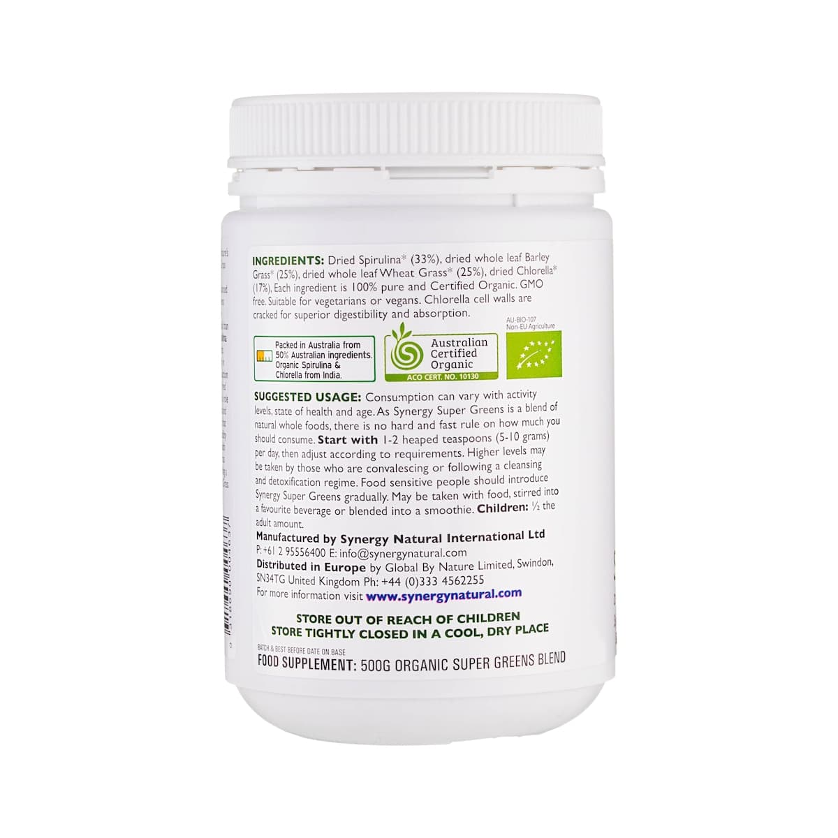Thumbnail Synergy Natural Organic Super Greens Powder 500g