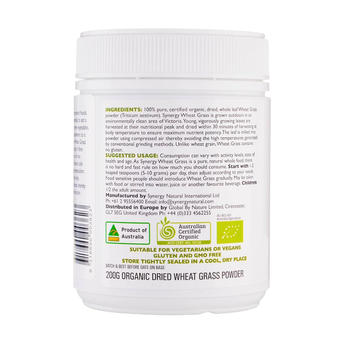 Thumbnail Synergy Natural Organic Wheat Grass Powder 200g