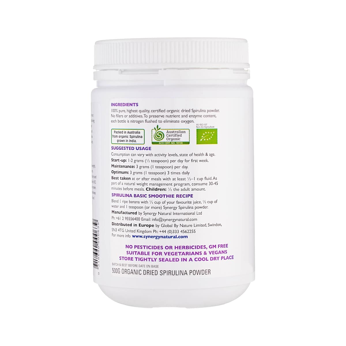 Thumbnail Synergy Natural Organic Spirulina Powder 500g