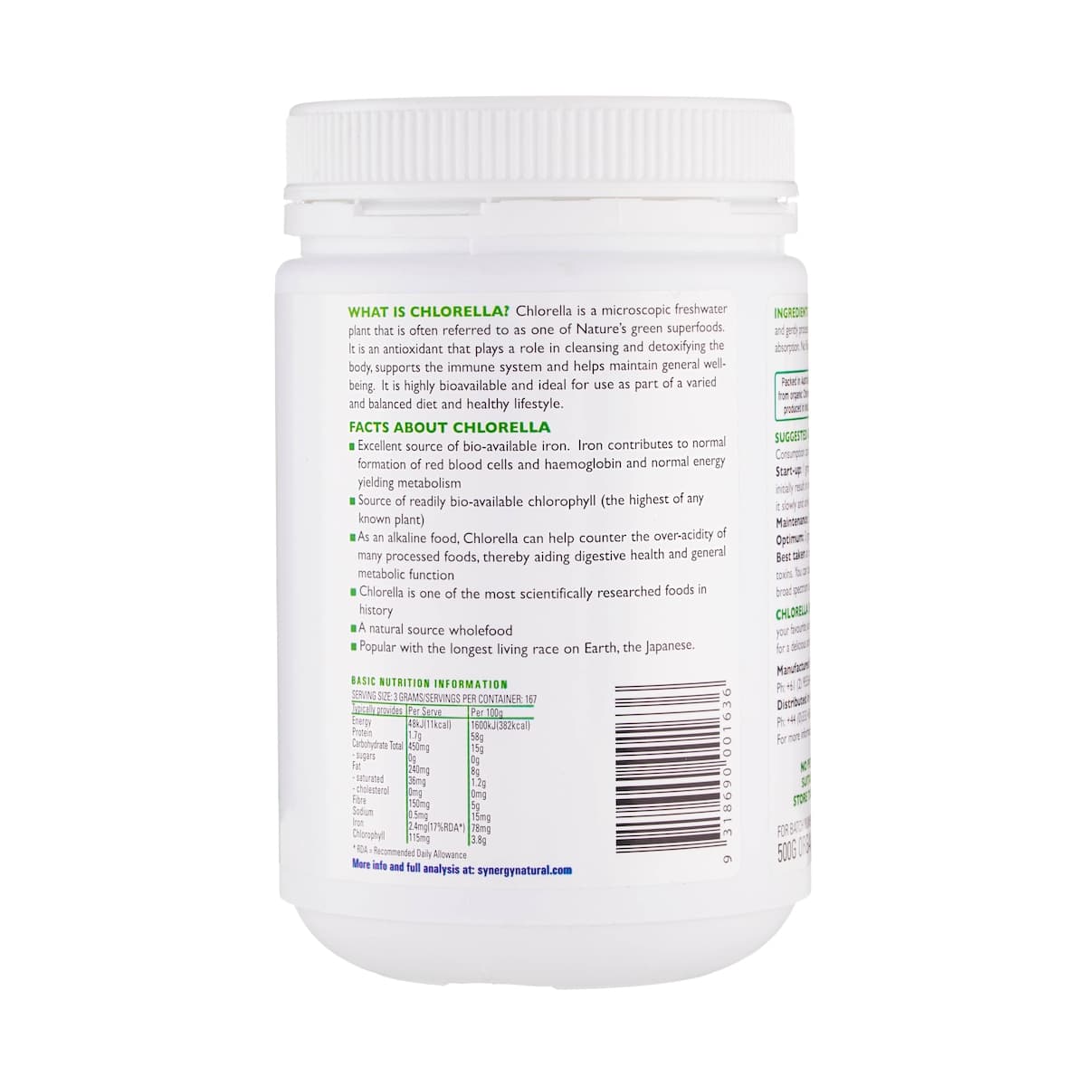 Thumbnail Synergy Natural Organic Chlorella Powder 500g