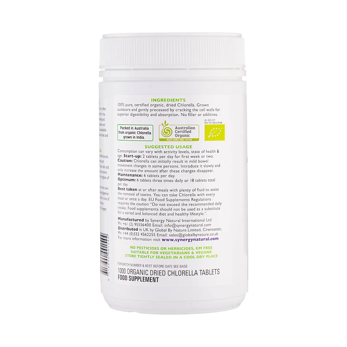 Thumbnail Synergy Natural Organic Chlorella 1000 Tablets