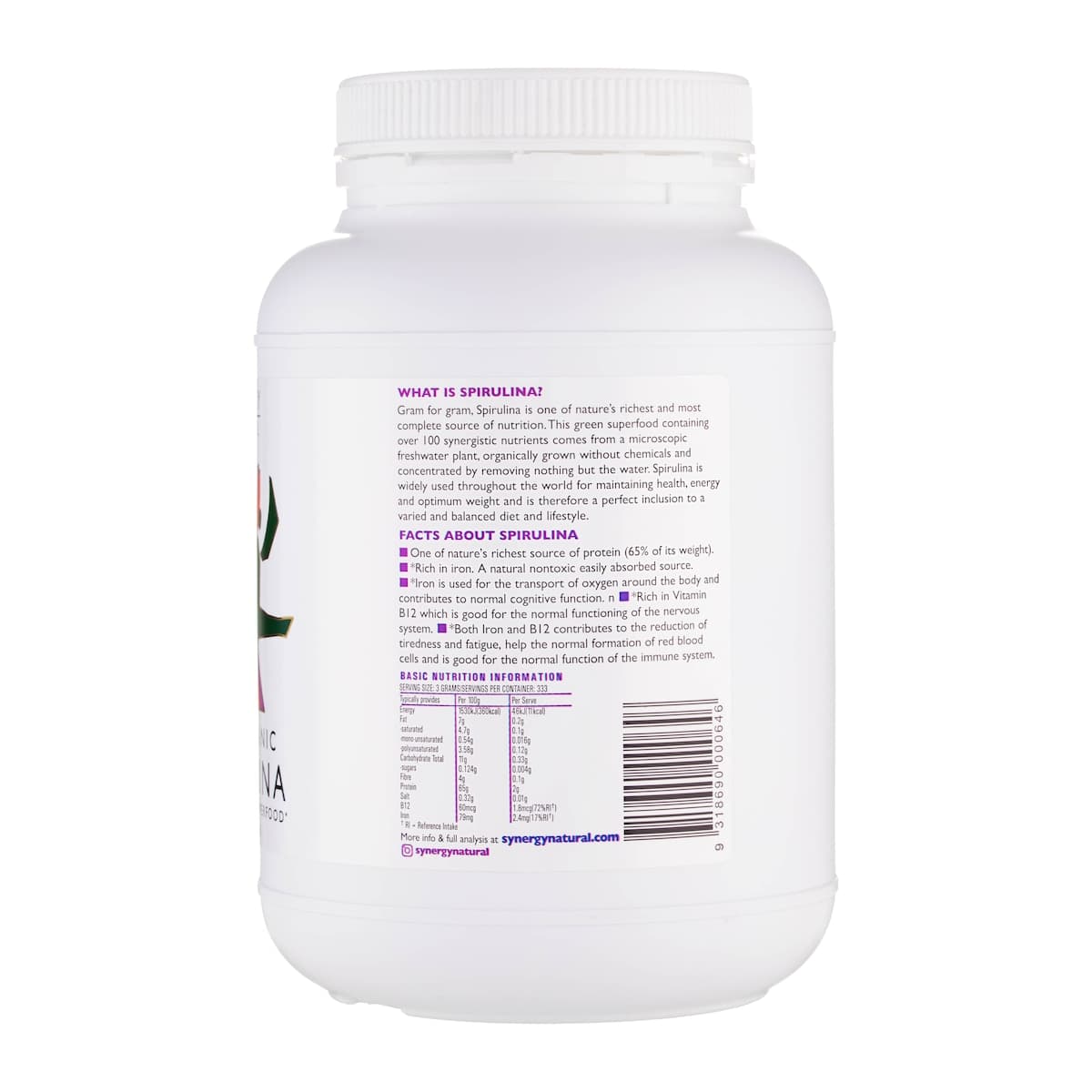 Thumbnail Synergy Natural Organic Spirulina Powder 1kg