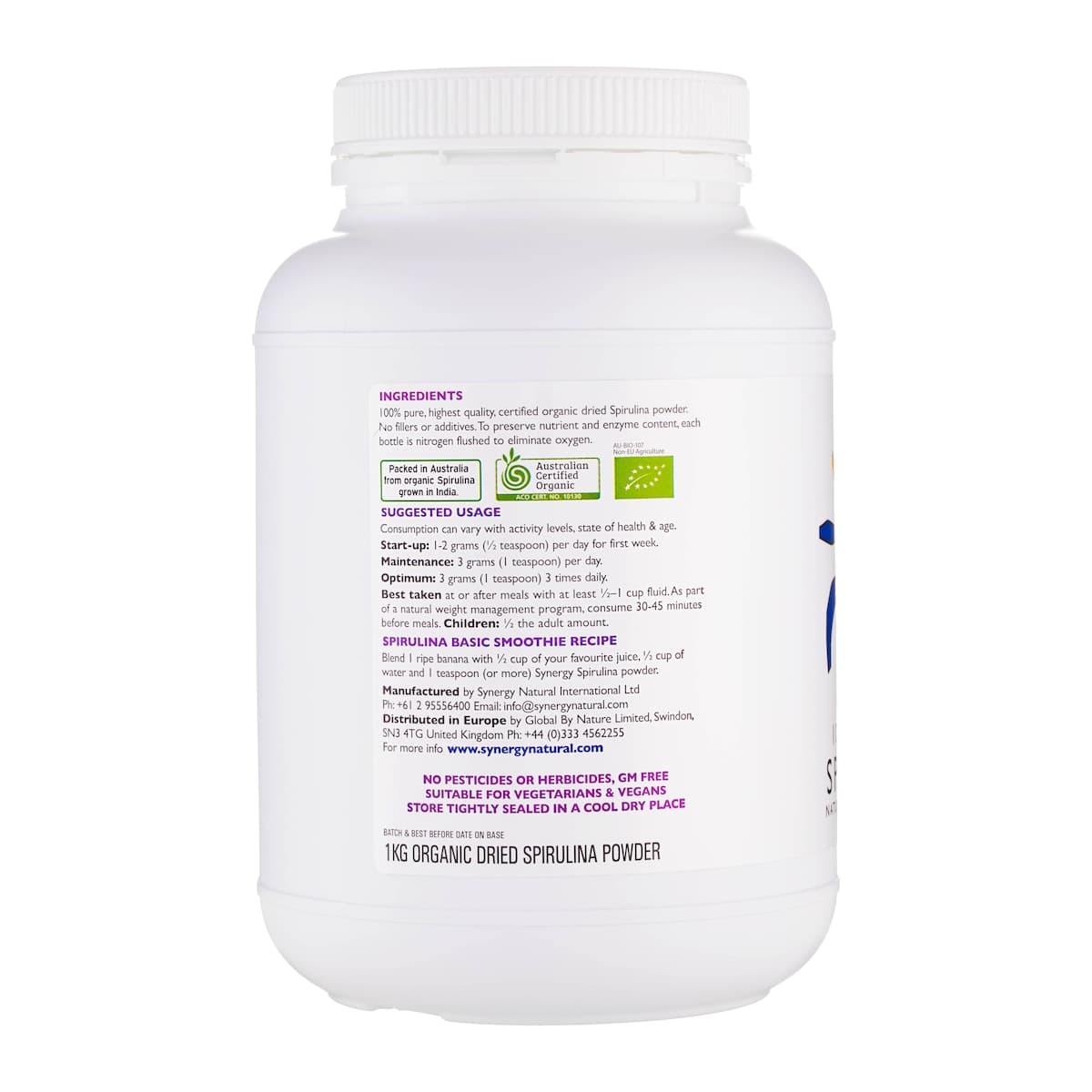 Thumbnail Synergy Natural Organic Spirulina Powder 1kg