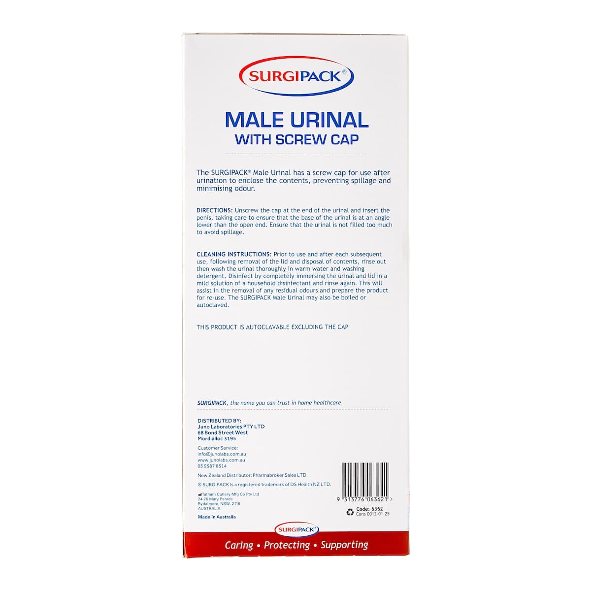 Thumbnail Surgipack Male Urinal with Lid 1 Litre