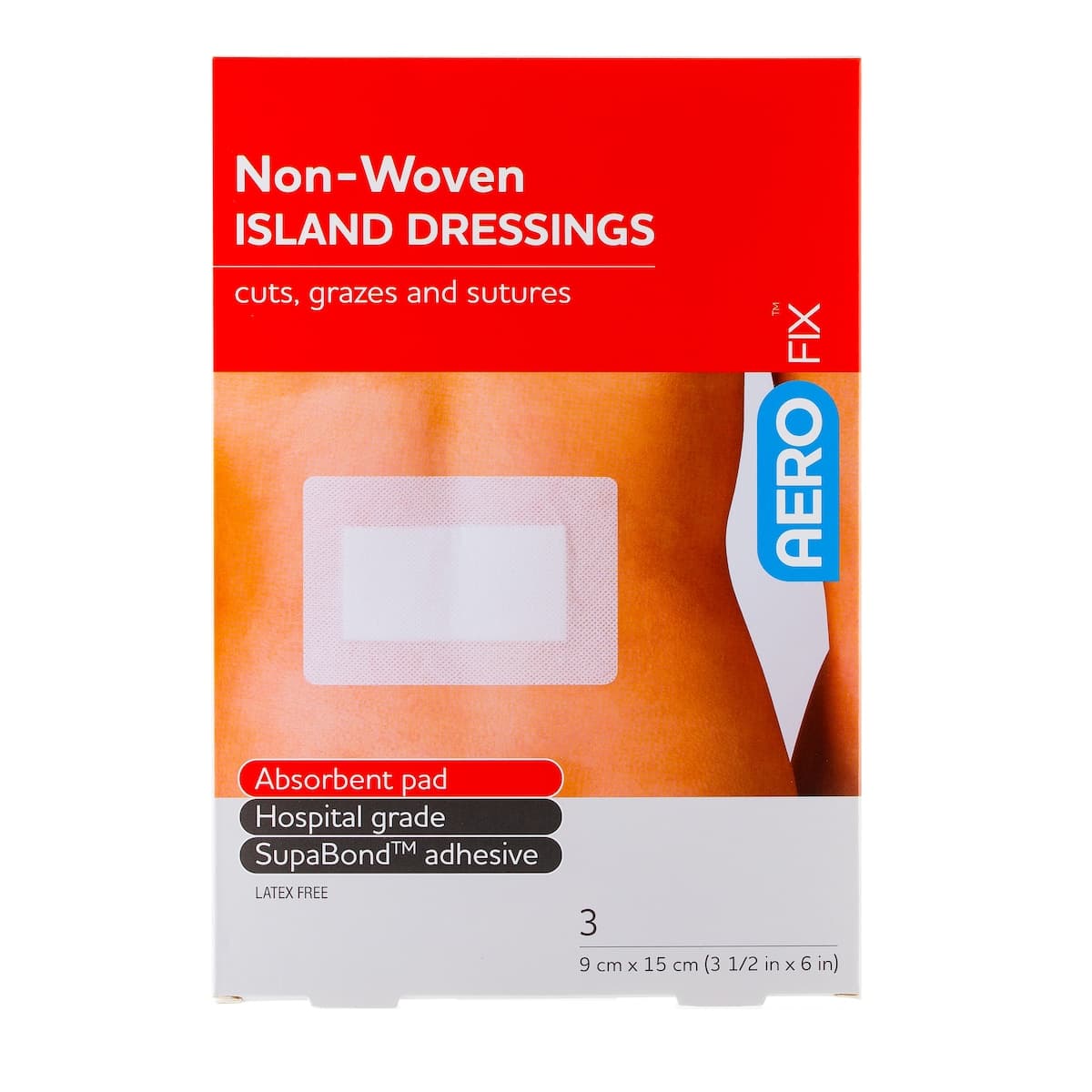 Thumbnail AeroFix Non-Woven Island Dressing 9cm x 15cm 3 Pack