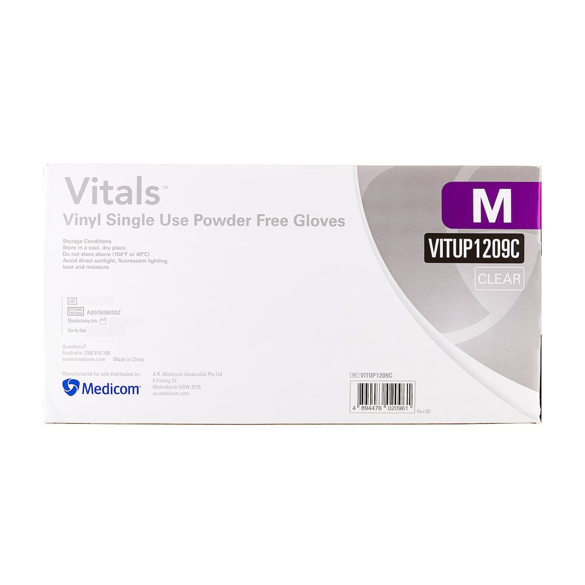 Thumbnail Medicom Vinyl Gloves Powder Free Medium 100 Pack (Branding may differ depending on availability)