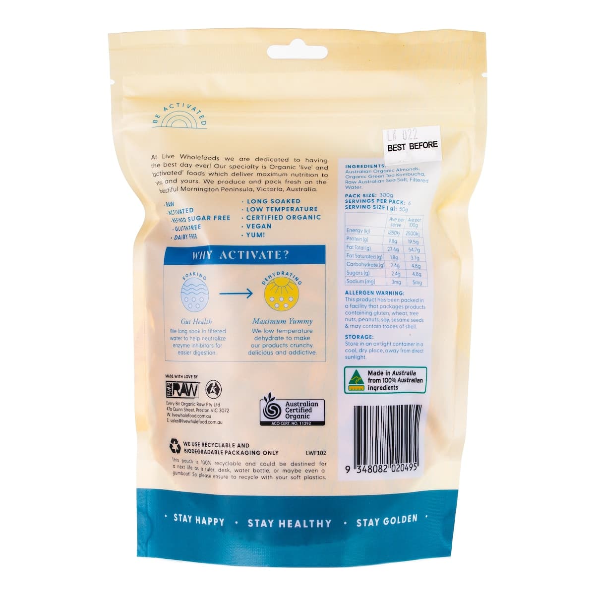 Thumbnail Live Wholefoods Organic Activated Almonds 300g